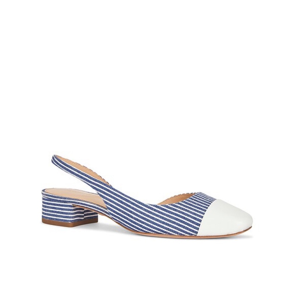Veronica Beard Blue and White Cecile Slingbacks